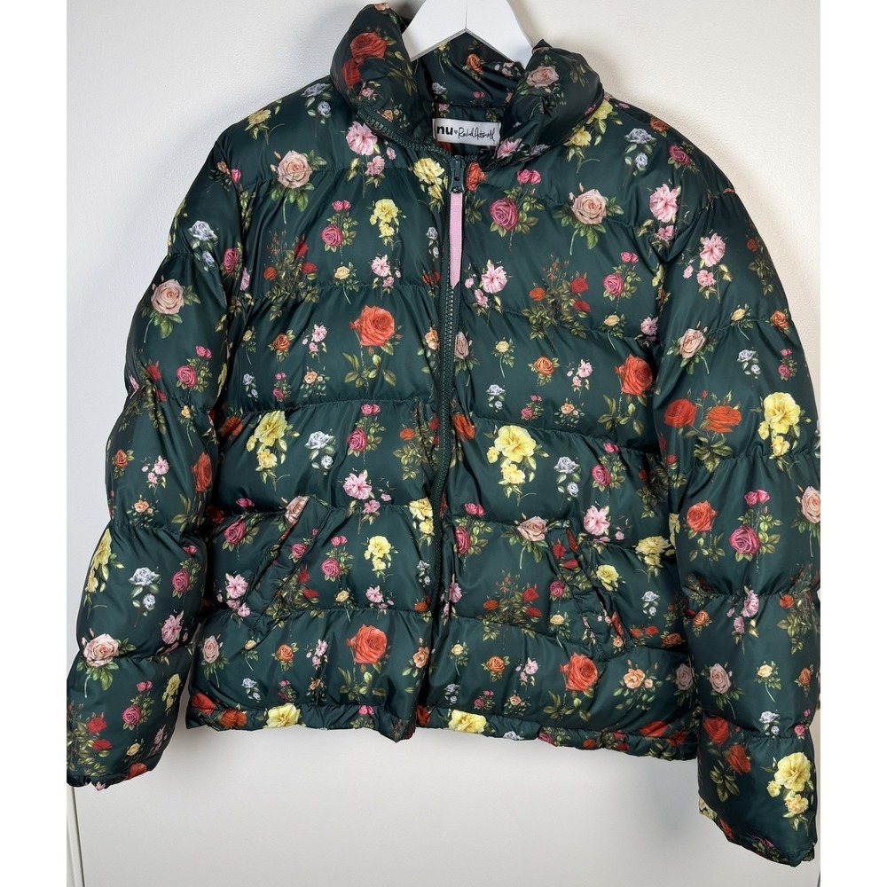 Anthropologie Nuuly Rachel Antonoff Jemma Rose Floral Puffer Zip Up Jacket Med - Picture 4 of 12